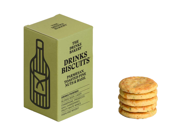 Drinks Biscuits Parmesan, Toasted Pine Nuts & Basil