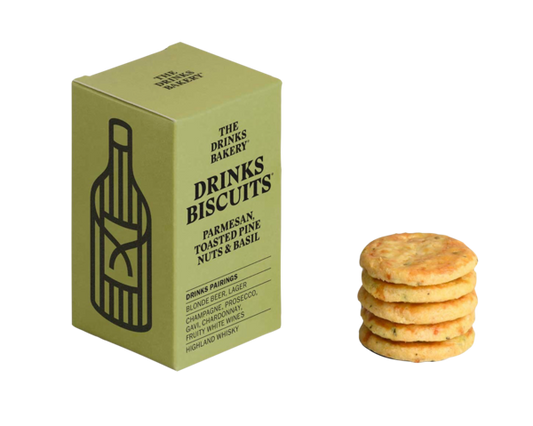 Drinks Biscuits Parmesan, Toasted Pine Nuts & Basil